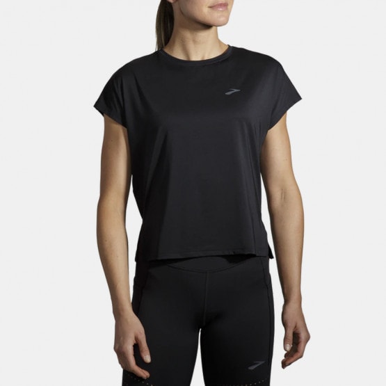 Brooks Sprint Free Short Sleeve Black Μπλουζα Γυνα