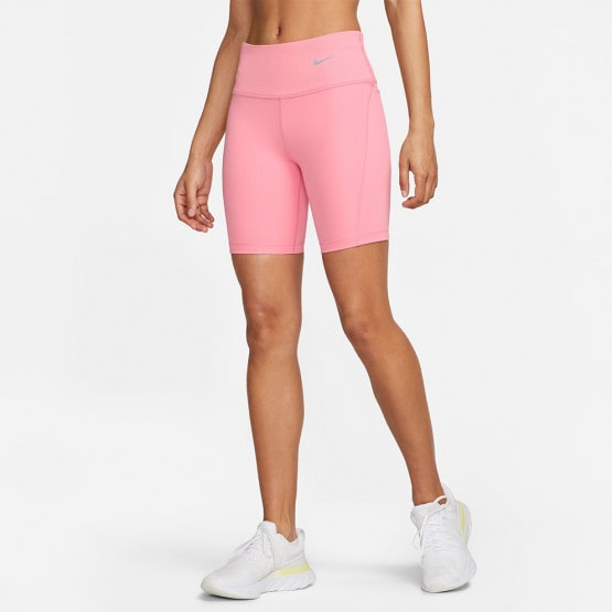 Nike Women's Tight Mid-Rise Ribbed-Panel Running Shorts with Pockets