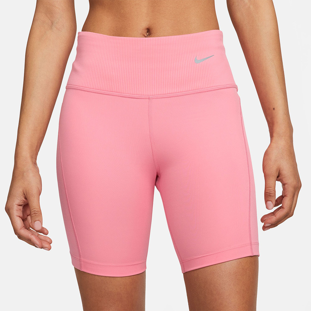 Nike Women's Tight Mid-Rise Ribbed-Panel Running Shorts with Pockets